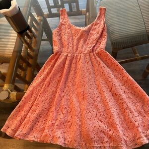 Calvin Klein Kids Dress in Coral Pink Lace